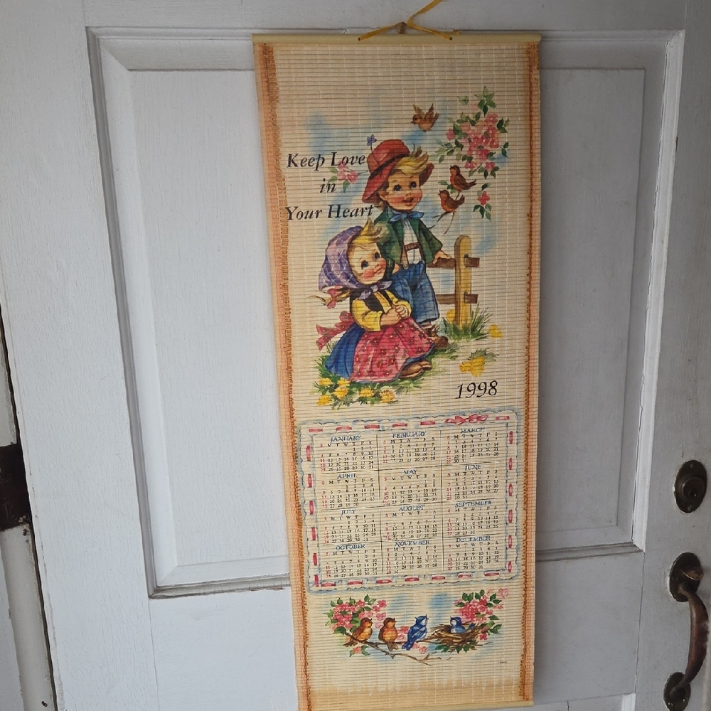 Vintage Wall Calendar with Children Illustration